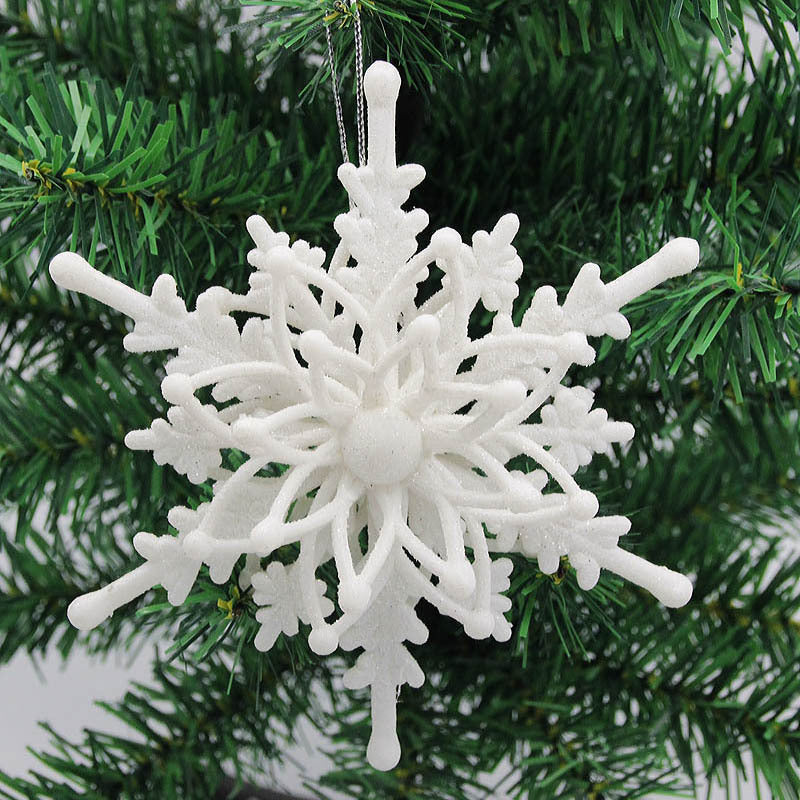 3D Christmas Snowflake Ornaments – 12cm White Hanging Tree Decorations (Set of Snowflakes)