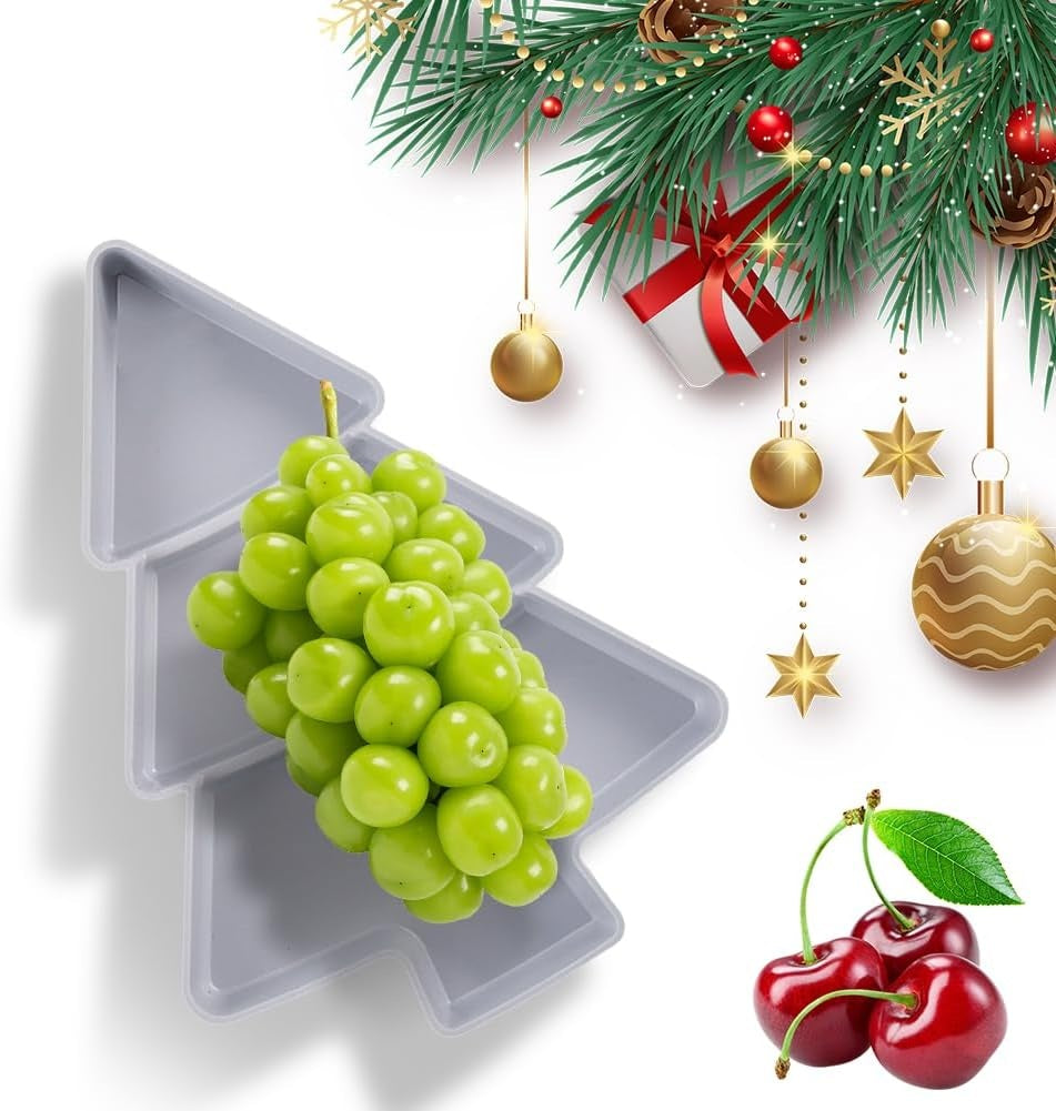 Christmas Tree Snack Platter – Plastic Serving Tray for Sweets, Nuts & Party Snacks (Multiple Colours)