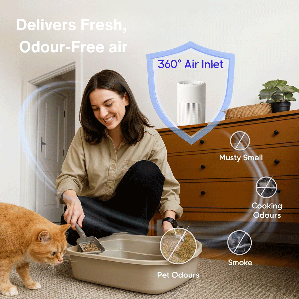 Mini HEPA Air Purifier – Quiet, Compact, for Bedroom & Office