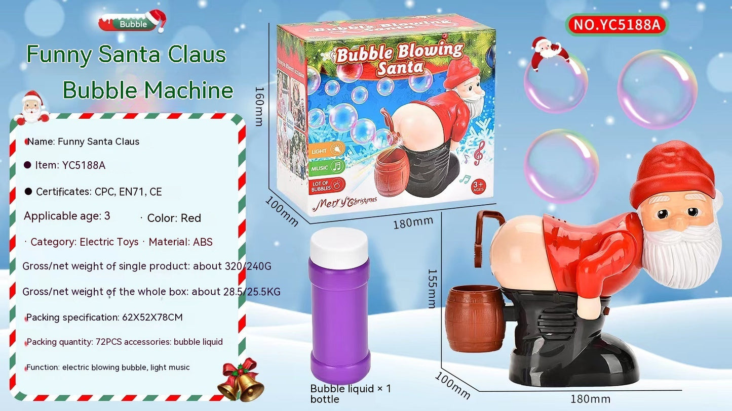 Christmas Santa Bubble Machine Toy – Automatic Bubble Blower with Music & Lights for Kids