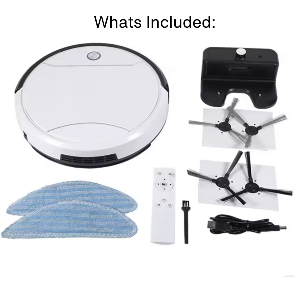 Smart Robot Vacuum Cleaner 3-in-1 Sweep, Mop & Suction – Slim Auto Recharge Floor Cleaner