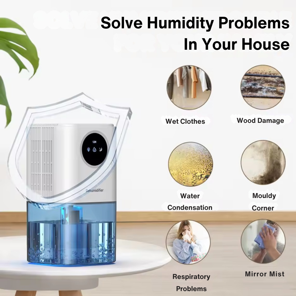 Mini Dehumidifier 1.7L with LED Display & Sleep Mode