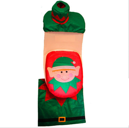 Christmas Bathroom Toilet Set – 3-Piece Santa / Snowman / Elf Cover & Mat Set | Festive Bathroom Decor