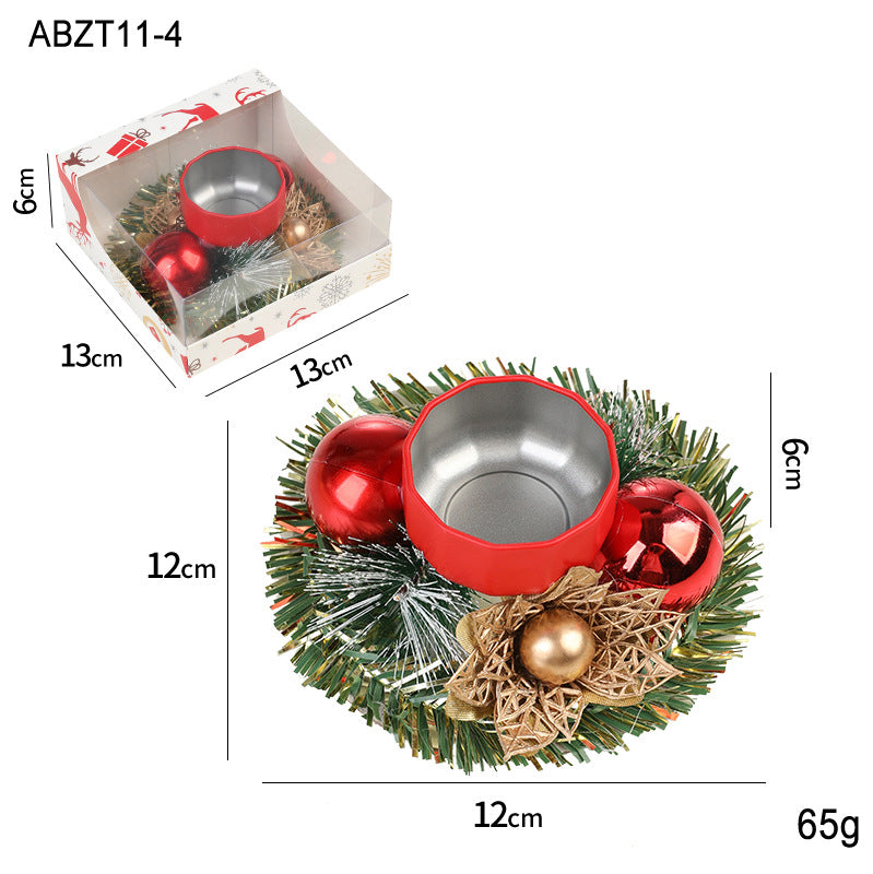 Christmas Candle Wreath Centerpiece – Pinecone & Berry Candle Holder for Table Décor (Multiple Styles)
