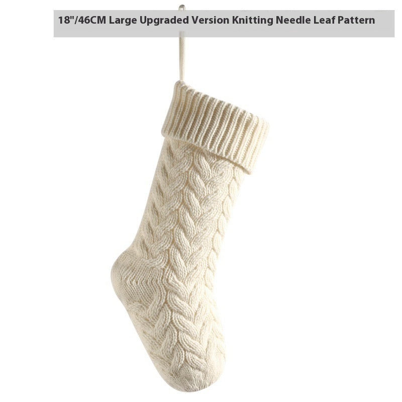 Christmas Knitted Stocking – Large 18" Hanging Holiday Decoration for Mantle & Fireplace (Multiple Colours)