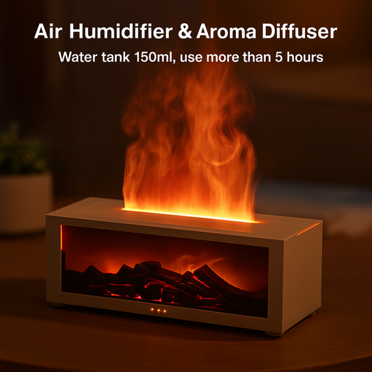 Mini Flame Humidifier – LED Flame Effect Aroma Diffuser