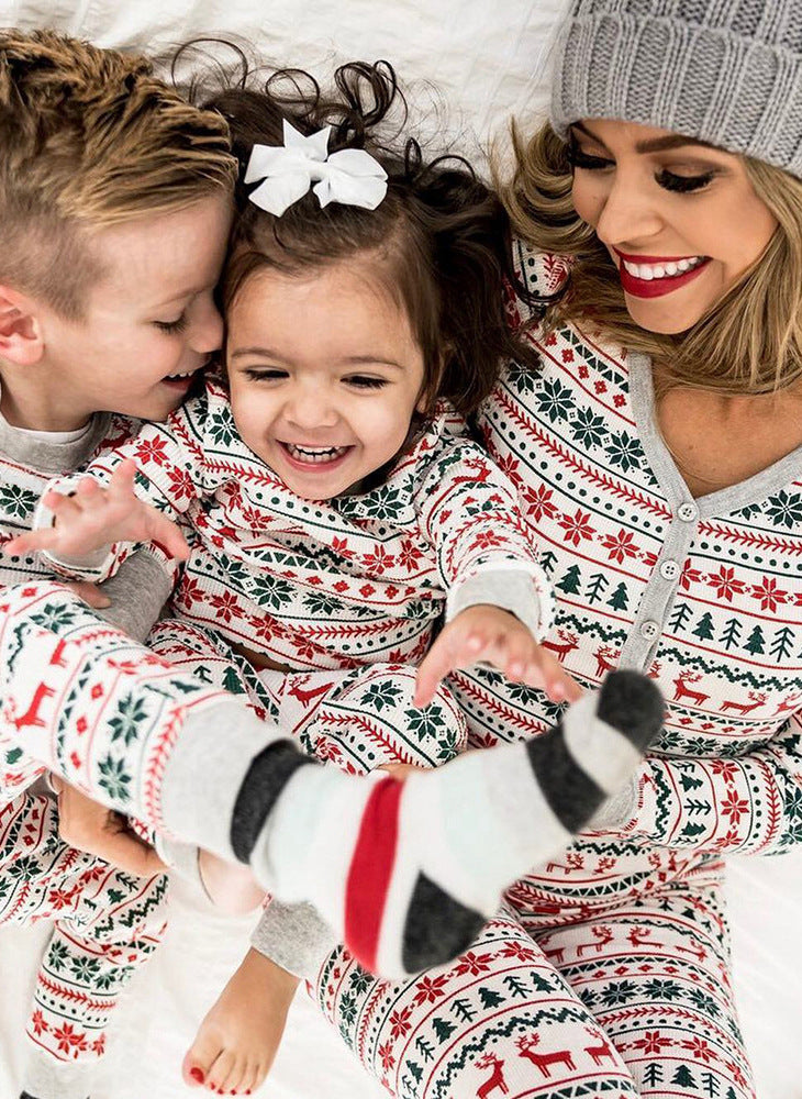 Matching Family Christmas Pyjamas – Festive Print Sleepwear Set