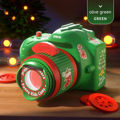 Christmas Kids Projector Camera Toy – 3 Film Slides | Red/Green | Fun Xmas Gift for Children