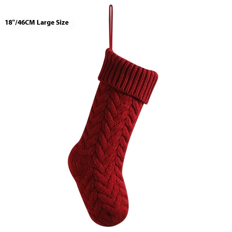 Christmas Knitted Stocking – Large 18" Hanging Holiday Decoration for Mantle & Fireplace (Multiple Colours)