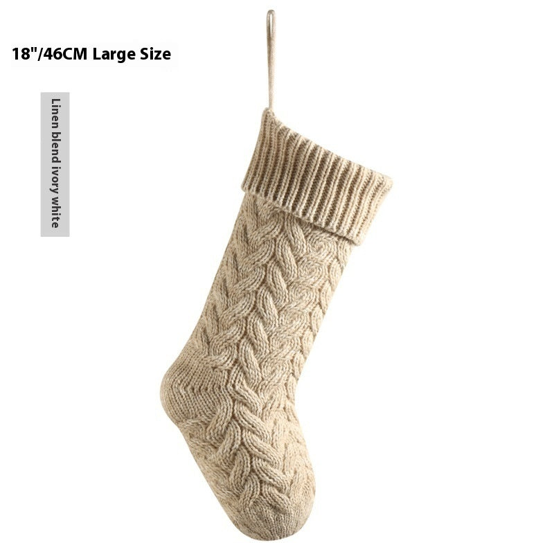 Christmas Knitted Stocking – Large 18" Hanging Holiday Decoration for Mantle & Fireplace (Multiple Colours)