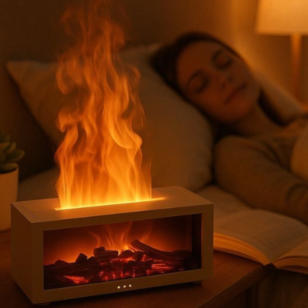 Mini Flame Humidifier – LED Flame Effect Aroma Diffuser