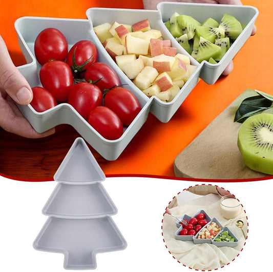 Christmas Tree Snack Platter – Plastic Serving Tray for Sweets, Nuts & Party Snacks (Multiple Colours)