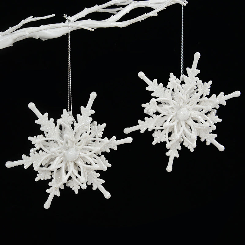 3D Christmas Snowflake Ornaments – 12cm White Hanging Tree Decorations (Set of Snowflakes)