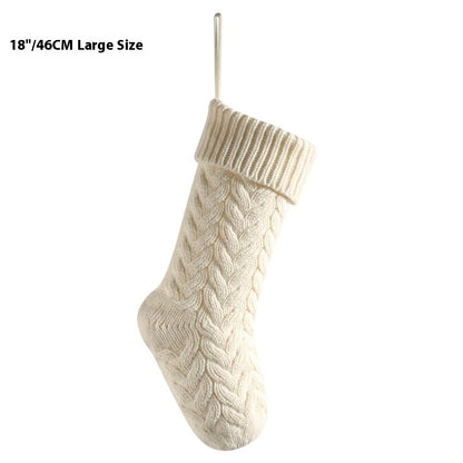Christmas Knitted Stocking – Large 18" Hanging Holiday Decoration for Mantle & Fireplace (Multiple Colours)