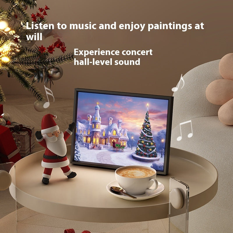 Christmas LED Painting Bluetooth Speaker – Mini Decorative Light-Up Frame | Festive Music Gift