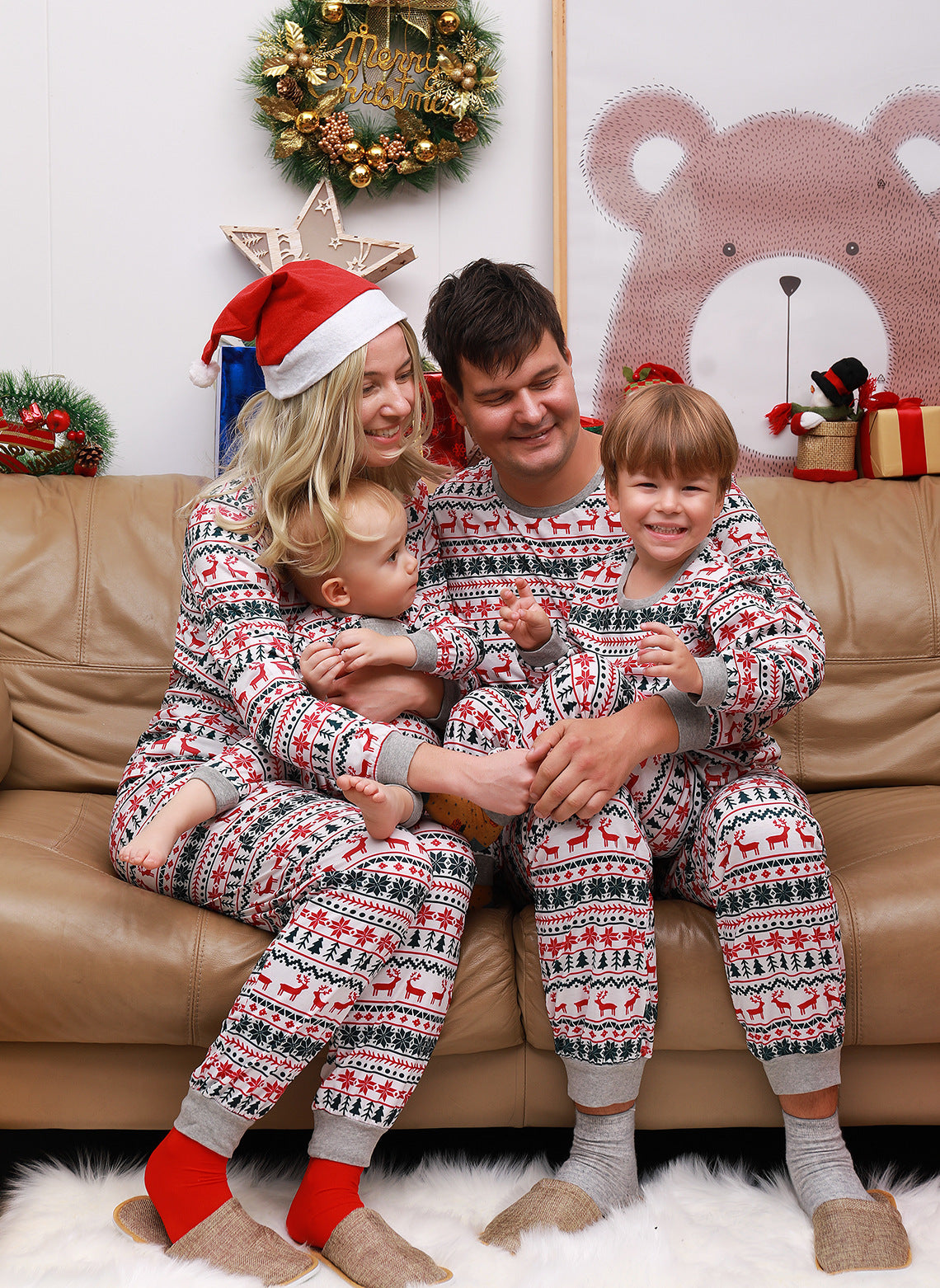 Matching Family Christmas Pyjamas – Festive Print Sleepwear Set