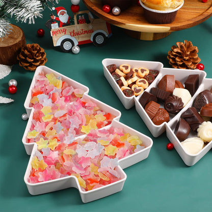 Christmas Tree Snack Platter – Plastic Serving Tray for Sweets, Nuts & Party Snacks (Multiple Colours)