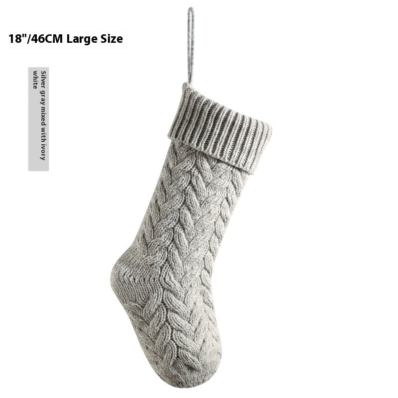 Christmas Knitted Stocking – Large 18" Hanging Holiday Decoration for Mantle & Fireplace (Multiple Colours)