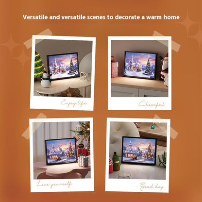 Christmas LED Painting Bluetooth Speaker – Mini Decorative Light-Up Frame | Festive Music Gift