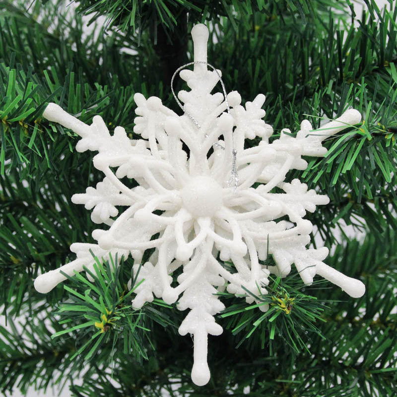 3D Christmas Snowflake Ornaments – 12cm White Hanging Tree Decorations (Set of Snowflakes)