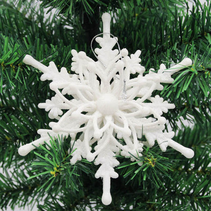 3D Christmas Snowflake Ornaments – 12cm White Hanging Tree Decorations (Set of Snowflakes)