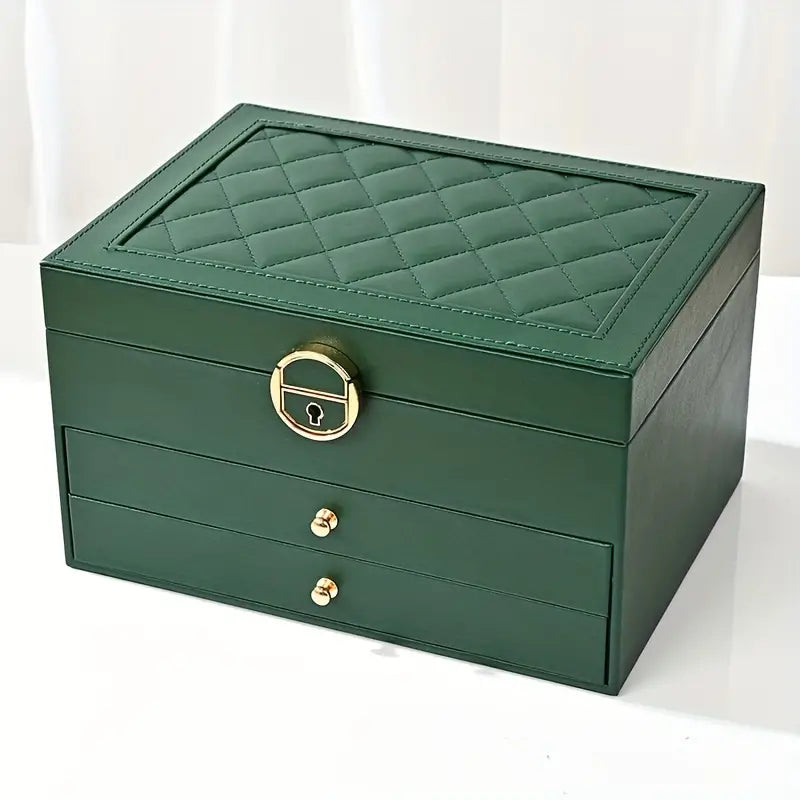 Multilayer Leather Jewelry Box for Women – Stylish Travel Jewelry Case and Organizer with Soft Interior