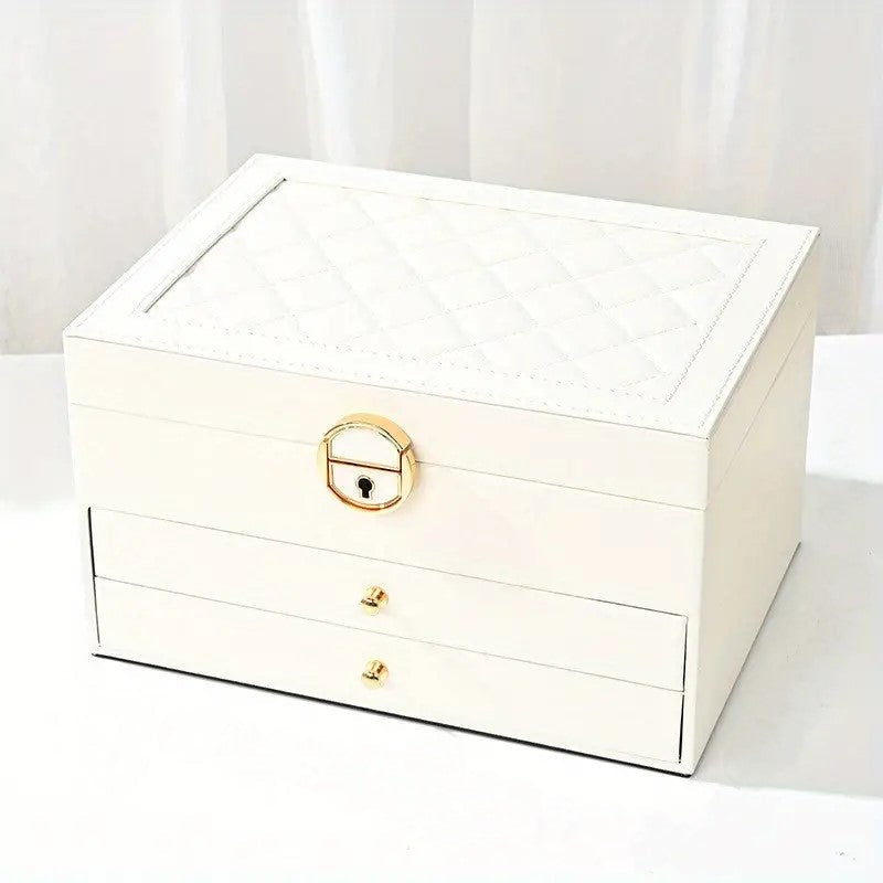 Multilayer Leather Jewelry Box for Women – Stylish Travel Jewelry Case and Organizer with Soft Interior