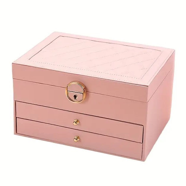 Multilayer Leather Jewelry Box for Women – Stylish Travel Jewelry Case and Organizer with Soft Interior
