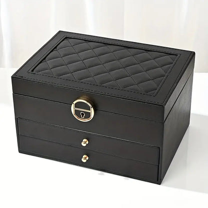 Multilayer Leather Jewelry Box for Women – Stylish Travel Jewelry Case and Organizer with Soft Interior