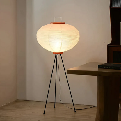 Wabi-Sabi Standing Lamp – Elegant Rice Paper Shade Floor Lamp for Living Room, Warm LED Light for Cozy Ambiance