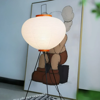 Wabi-Sabi Standing Lamp – Elegant Rice Paper Shade Floor Lamp for Living Room, Warm LED Light for Cozy Ambiance