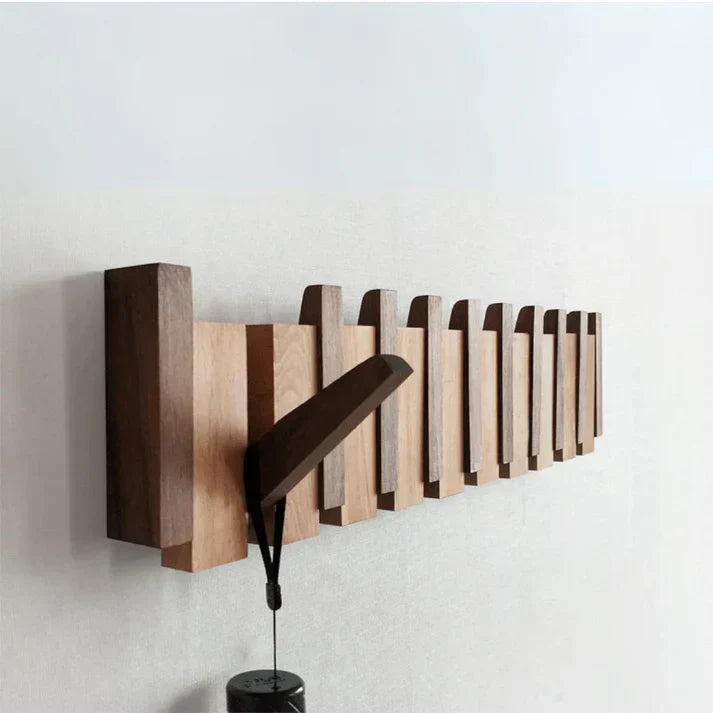 Wooden Piano Coat Rack – Stylish Wall Mounted Coat Stand with Multiple Hooks for Coats, Hats, and Accessories