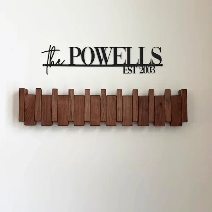 Wooden Piano Coat Rack – Stylish Wall Mounted Coat Stand with Multiple Hooks for Coats, Hats, and Accessories