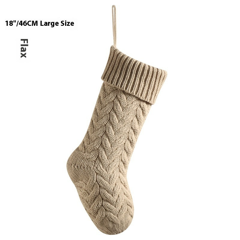 Christmas Knitted Stocking – Large 18" Hanging Holiday Decoration for Mantle & Fireplace (Multiple Colours)