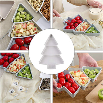 Christmas Tree Snack Platter – Plastic Serving Tray for Sweets, Nuts & Party Snacks (Multiple Colours)