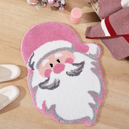 Christmas Floor Mat – Soft Cashmere-Style Anti-Slip Rug | Nordic Xmas Tree, Snowman & Santa Designs