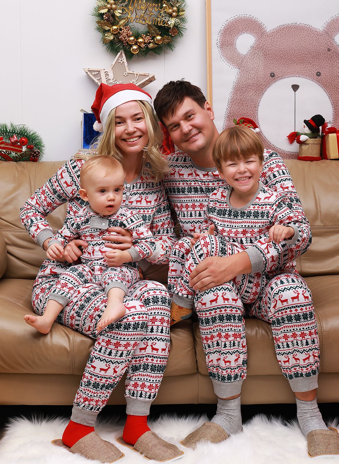 Matching Family Christmas Pyjamas – Festive Print Sleepwear Set