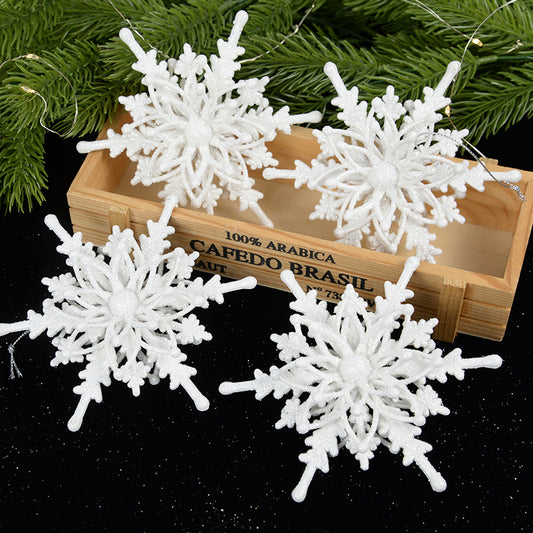 3D Christmas Snowflake Ornaments – 12cm White Hanging Tree Decorations (Set of Snowflakes)