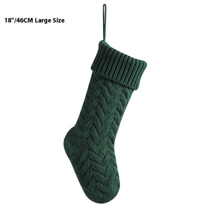 Christmas Knitted Stocking – Large 18" Hanging Holiday Decoration for Mantle & Fireplace (Multiple Colours)