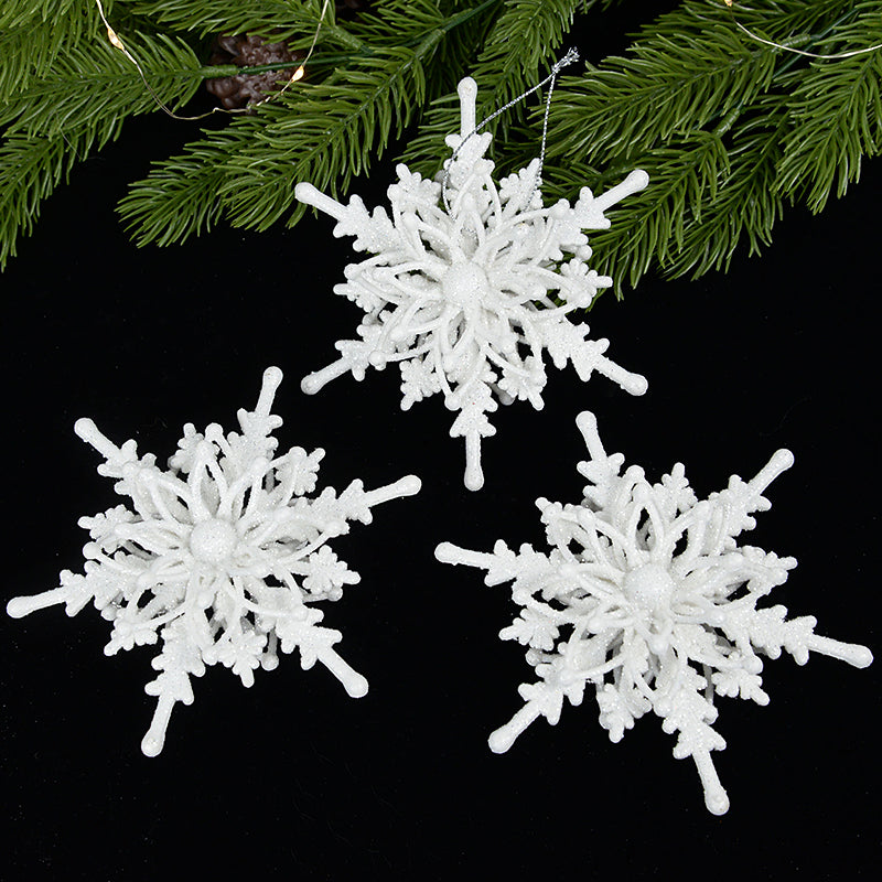 3D Christmas Snowflake Ornaments – 12cm White Hanging Tree Decorations (Set of Snowflakes)