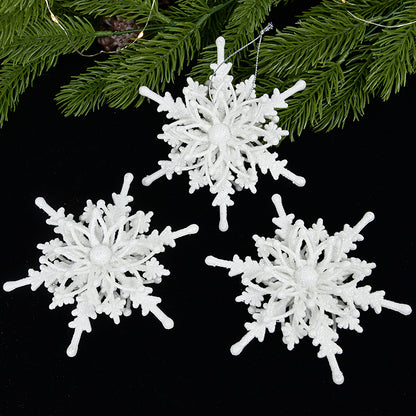 3D Christmas Snowflake Ornaments – 12cm White Hanging Tree Decorations (Set of Snowflakes)