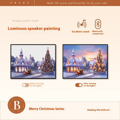 Christmas LED Painting Bluetooth Speaker – Mini Decorative Light-Up Frame | Festive Music Gift