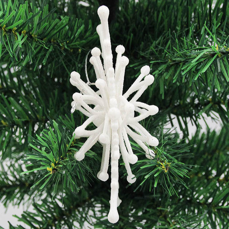 3D Christmas Snowflake Ornaments – 12cm White Hanging Tree Decorations (Set of Snowflakes)